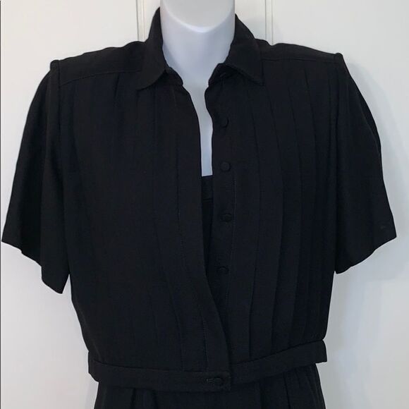 Lovely VTG 80s/90s black chiffon dress & jacket - Picture 2 of 8